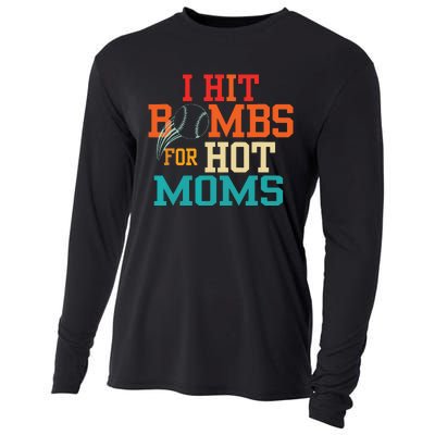 I Hit Bombs For Hot Moms Baseball Cooling Performance Long Sleeve Crew