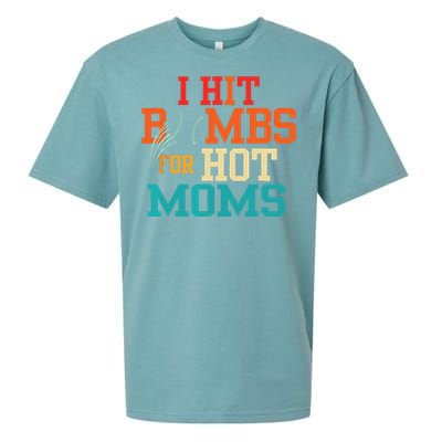 I Hit Bombs For Hot Moms Baseball Sueded Cloud Jersey T-Shirt