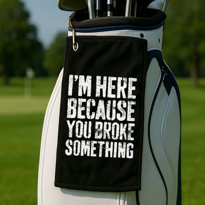 IM Here Because You Broke Something Mechanic Golf Towel