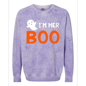 Im Her Boo Im His Witch Meaningful Gift Halloween Costume Couples Gift Colorblast Crewneck Sweatshirt