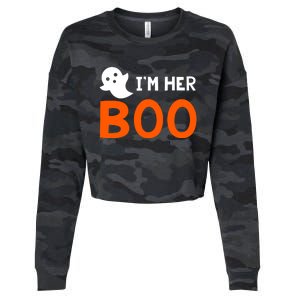 Im Her Boo Im His Witch Meaningful Gift Halloween Costume Couples Gift Cropped Pullover Crew