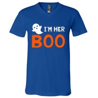 Im Her Boo Im His Witch Meaningful Gift Halloween Costume Couples Gift V-Neck T-Shirt