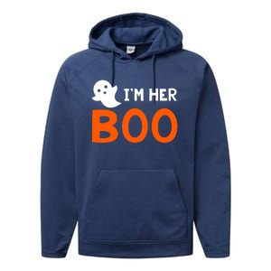 Im Her Boo Im His Witch Meaningful Gift Halloween Costume Couples Gift Performance Fleece Hoodie