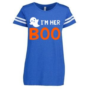 Im Her Boo Im His Witch Meaningful Gift Halloween Costume Couples Gift Enza Ladies Jersey Football T-Shirt