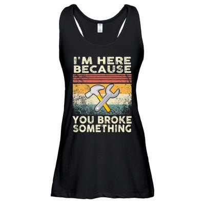 I'm Here Because You Broke Something Mechanic Retro Ladies Essential Flowy Tank