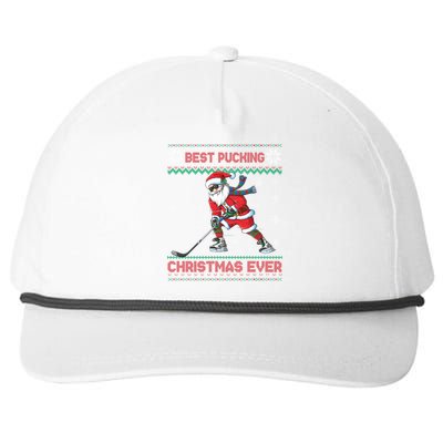 Ice Hocky Best Pucking Christmas Ever Snapback Five-Panel Rope Hat