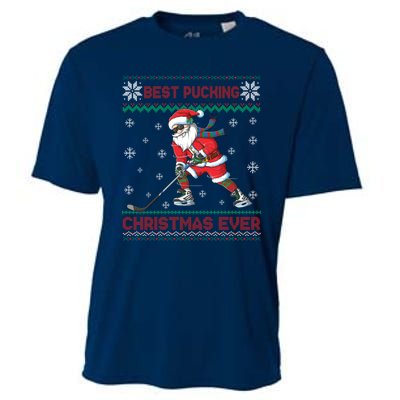 Ice Hocky Best Pucking Christmas Ever Cooling Performance Crew T-Shirt