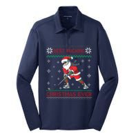 Ice Hocky Best Pucking Christmas Ever Silk Touch Performance Long Sleeve Polo