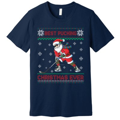 Ice Hocky Best Pucking Christmas Ever Premium T-Shirt