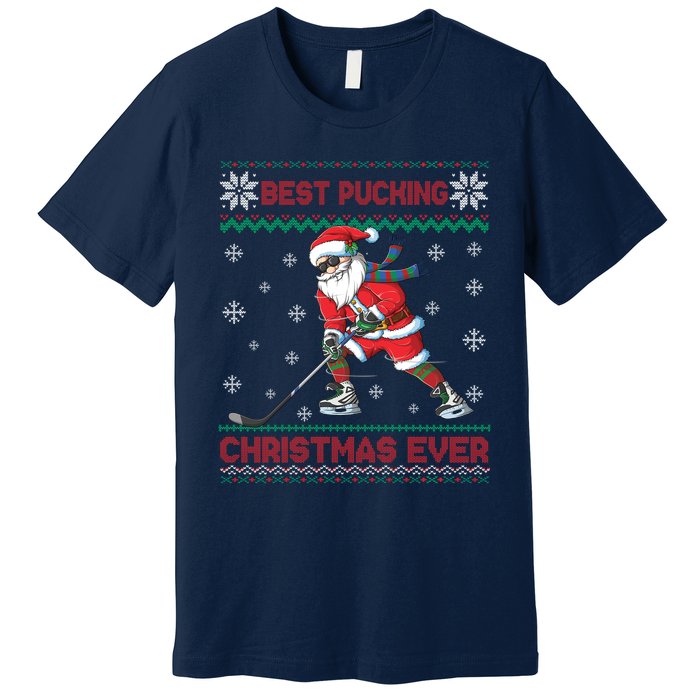 Ice Hocky Best Pucking Christmas Ever Premium T-Shirt