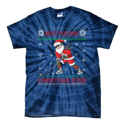 Ice Hocky Best Pucking Christmas Ever Tie-Dye T-Shirt