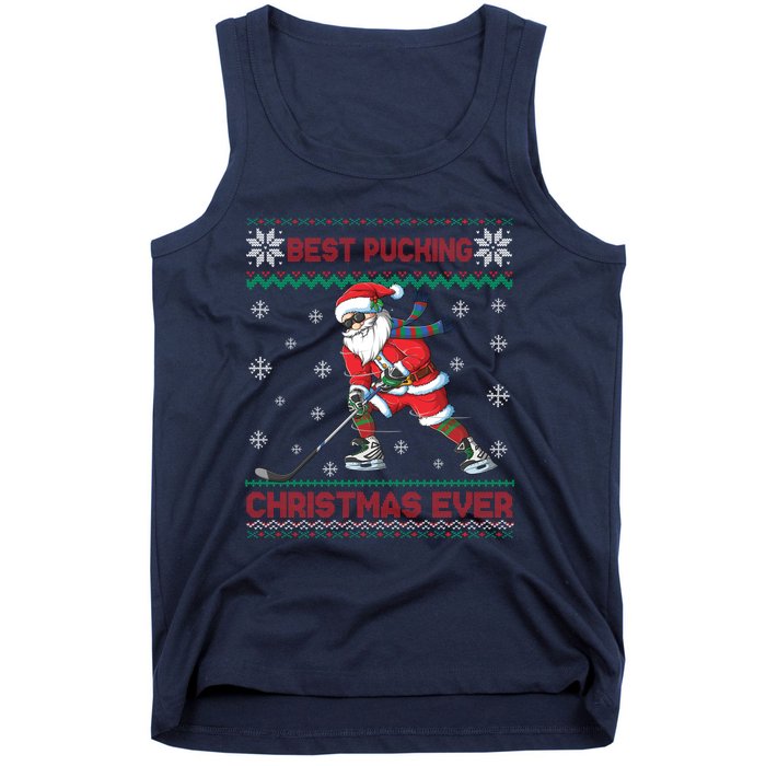 Ice Hocky Best Pucking Christmas Ever Tank Top