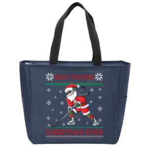 Ice Hocky Best Pucking Christmas Ever Zip Tote Bag