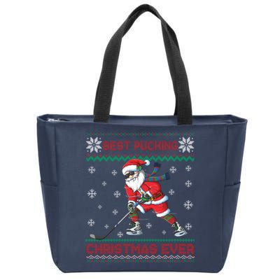 Ice Hocky Best Pucking Christmas Ever Zip Tote Bag