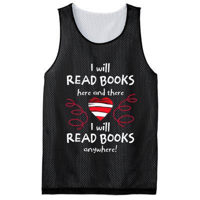 I Heart Books. Book Lovers. Readers. Read More Books. Mesh Reversible Basketball Jersey Tank