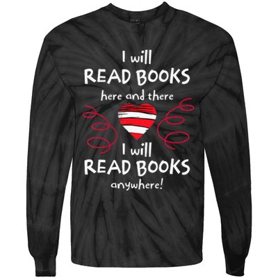 I Heart Books. Book Lovers. Readers. Read More Books. Tie-Dye Long Sleeve Shirt