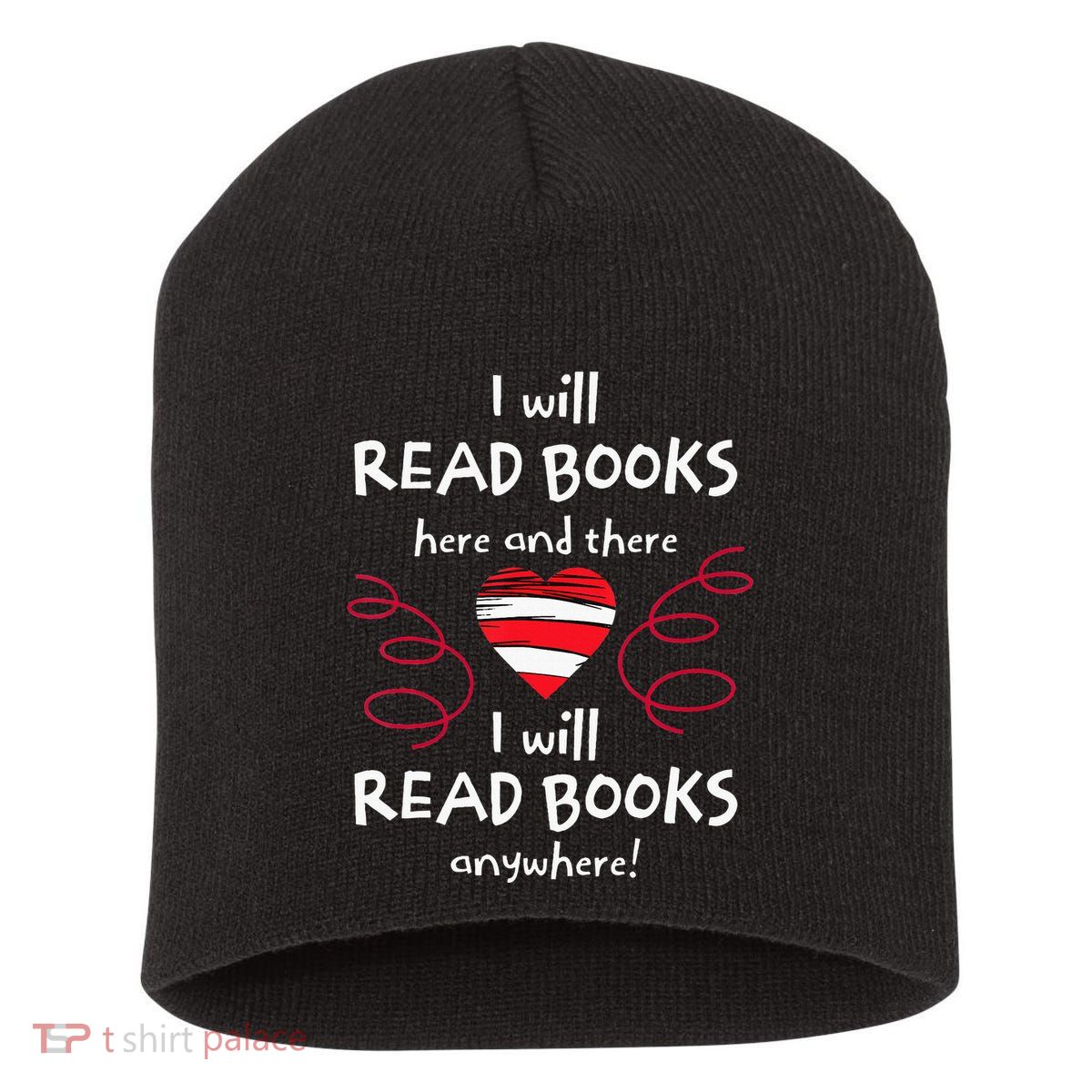 I Heart Books. Book Lovers. Readers. Read More Books. Short Acrylic Beanie