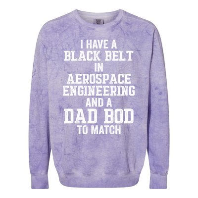 I Have Black Belt In Aerospace Engineering Dad Bod To Match Gift Colorblast Crewneck Sweatshirt