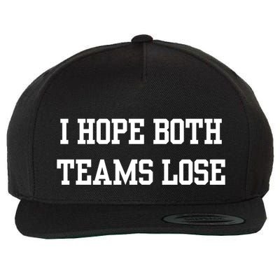 I Hope Both Teams Lose Funny American Football Wool Snapback Cap