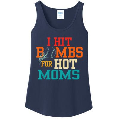 I Hit Bombs For Hot Moms (Baseball) Ladies Essential Tank