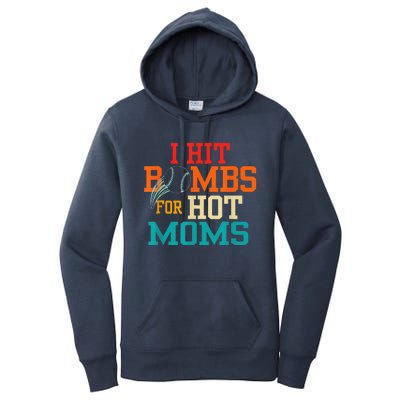 I Hit Bombs For Hot Moms (Baseball) Women's Pullover Hoodie