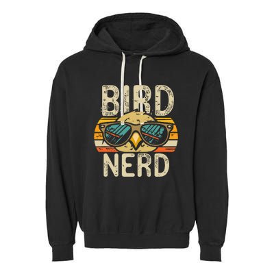 I Heart Birds Funny Bird Nerd Vintage Retro Sunset Cute Garment-Dyed Fleece Hoodie