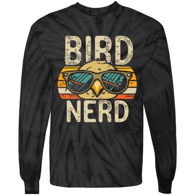 I Heart Birds Funny Bird Nerd Vintage Retro Sunset Cute Tie-Dye Long Sleeve Shirt