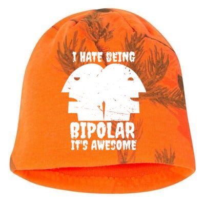 I Hate Being Bipolar It's Awesome I Funny Gift Humor Gift Kati - Camo Knit Beanie