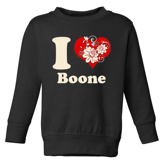 I Heart Boone North Carolina Floral Toddler Sweatshirt