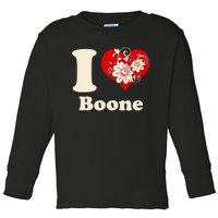 I Heart Boone North Carolina Floral Toddler Long Sleeve Shirt