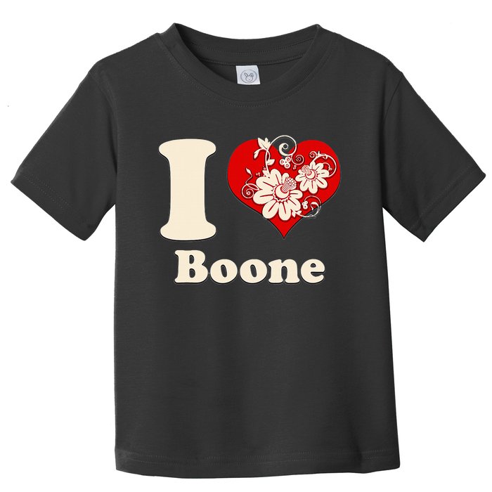 I Heart Boone North Carolina Floral Toddler T-Shirt