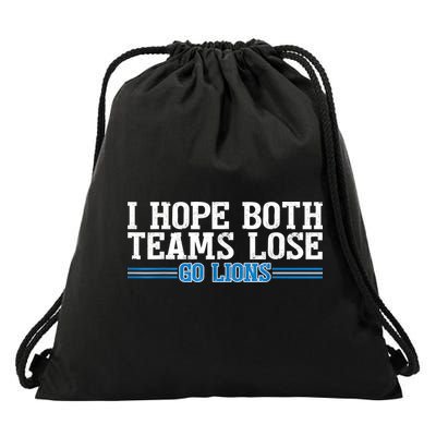 I Hope Both Teams Lose Go Lion Drawstring Bag
