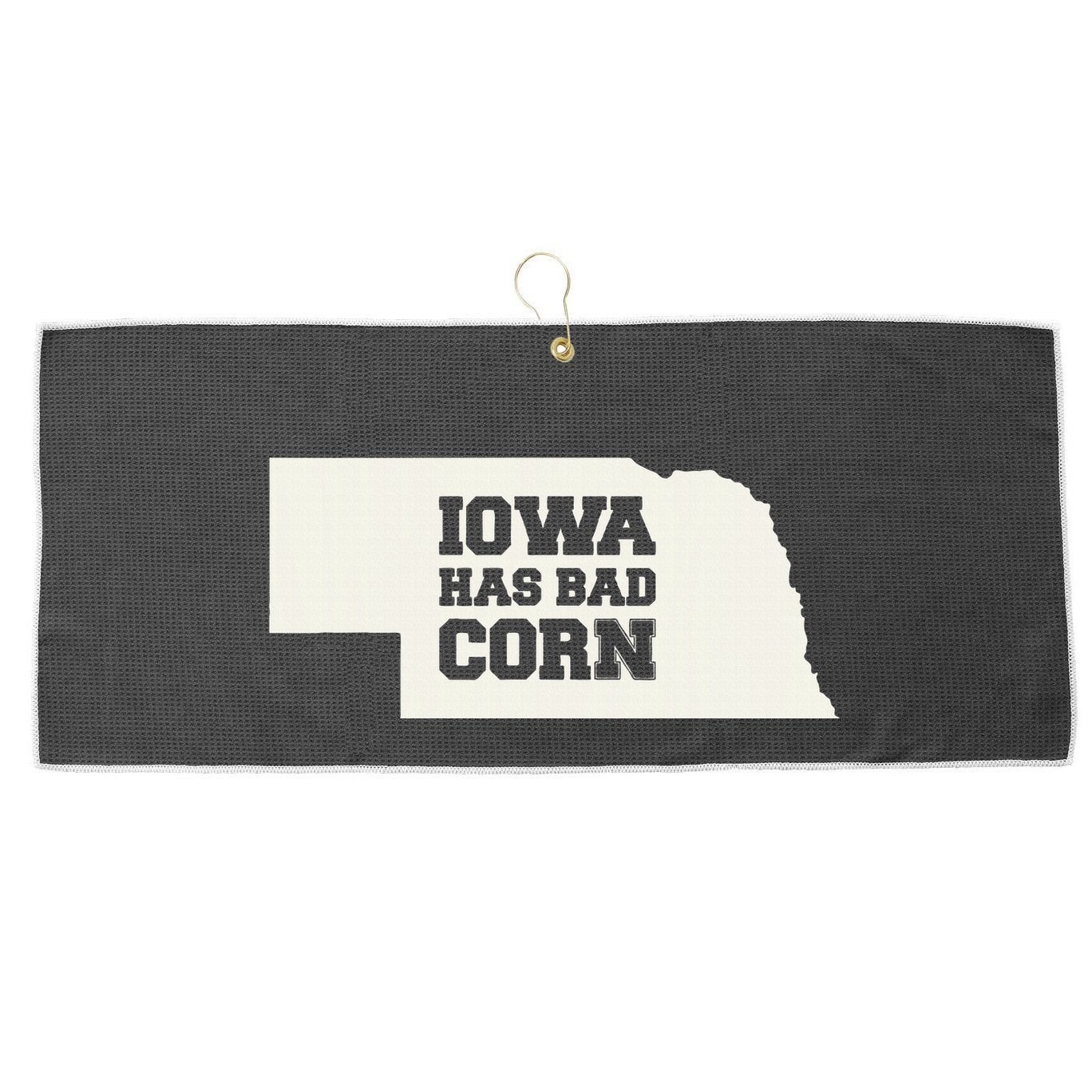 Iowa Has Bad Corn Large Microfiber Waffle Golf Towel