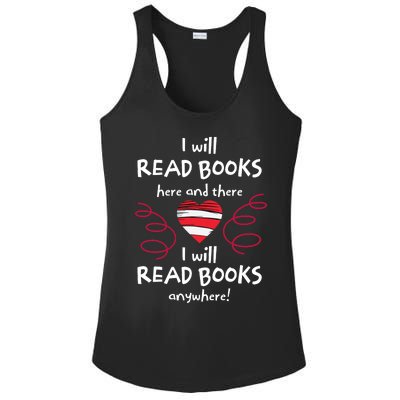 I Heart Books. Book Lovers. Readers. Read More Books Reading Lovers Ladies PosiCharge Competitor Racerback Tank