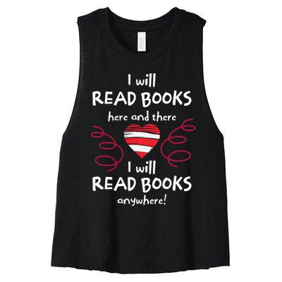 I Heart Books. Book Lovers. Readers. Read More Books Reading Lovers Women's Racerback Cropped Tank