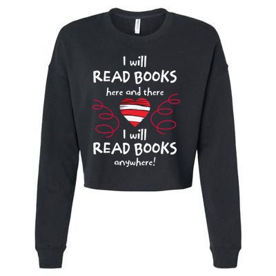 I Heart Books. Book Lovers. Readers. Read More Books Reading Lovers Cropped Pullover Crew