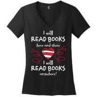 I Heart Books. Book Lovers. Readers. Read More Books Reading Lovers Women's V-Neck T-Shirt