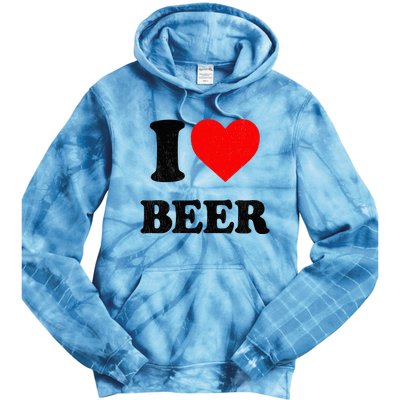 I Heart Beer For Beer Drinker I Love Beer Tie Dye Hoodie