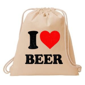 I Heart Beer For Beer Drinker I Love Beer Drawstring Bag