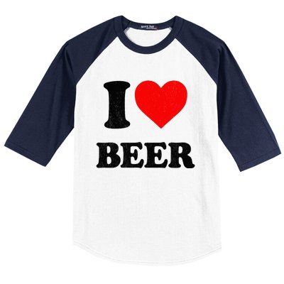 I Heart Beer For Beer Drinker I Love Beer Baseball Sleeve Shirt