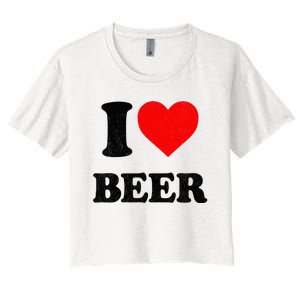 I Heart Beer For Beer Drinker I Love Beer Women's Crop Top Tee