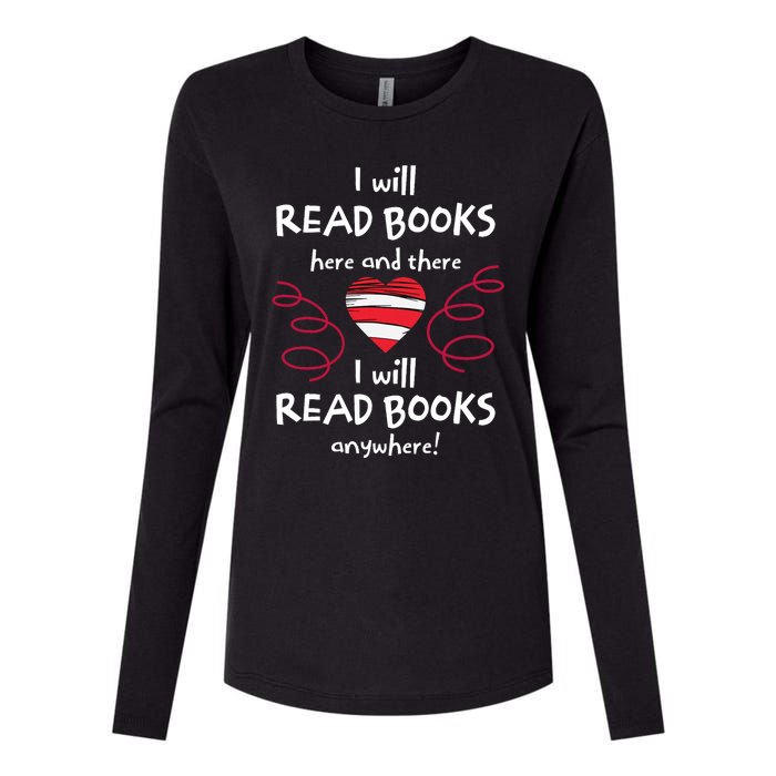 I Heart Books. Book Lovers. Readers. Read More Books. Womens Cotton Relaxed Long Sleeve T-Shirt