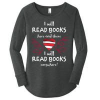 I Heart Books. Book Lovers. Readers. Read More Books. Women's Perfect Tri Tunic Long Sleeve Shirt