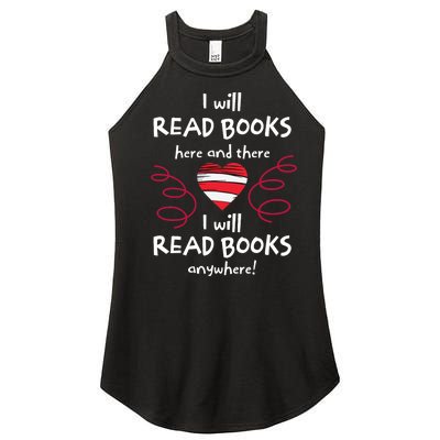 I Heart Books. Book Lovers. Readers. Read More Books. Women's Perfect Tri Rocker Tank