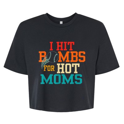 I Hit Bombs For Hot Moms Bella+Canvas Jersey Crop Tee