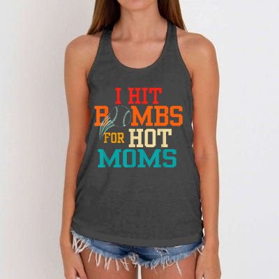 I Hit Bombs For Hot Moms Women's Knotted Racerback Tank