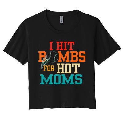 I Hit Bombs For Hot Moms Women's Crop Top Tee