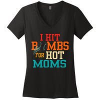 I Hit Bombs For Hot Moms Women's V-Neck T-Shirt