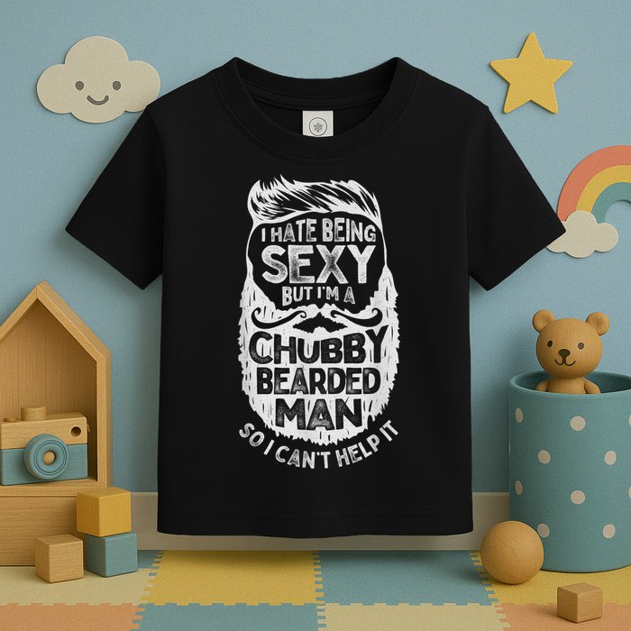 I Hate Being Sexy But I'm A Chubby Bearded Man Funny Beard Toddler T-Shirt