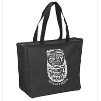 I Hate Being Sexy But I'm A Chubby Bearded Man Funny Beard Zip Tote Bag